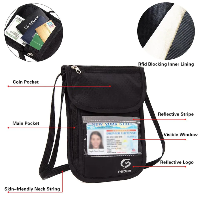Travel Neck Pouch For Passport