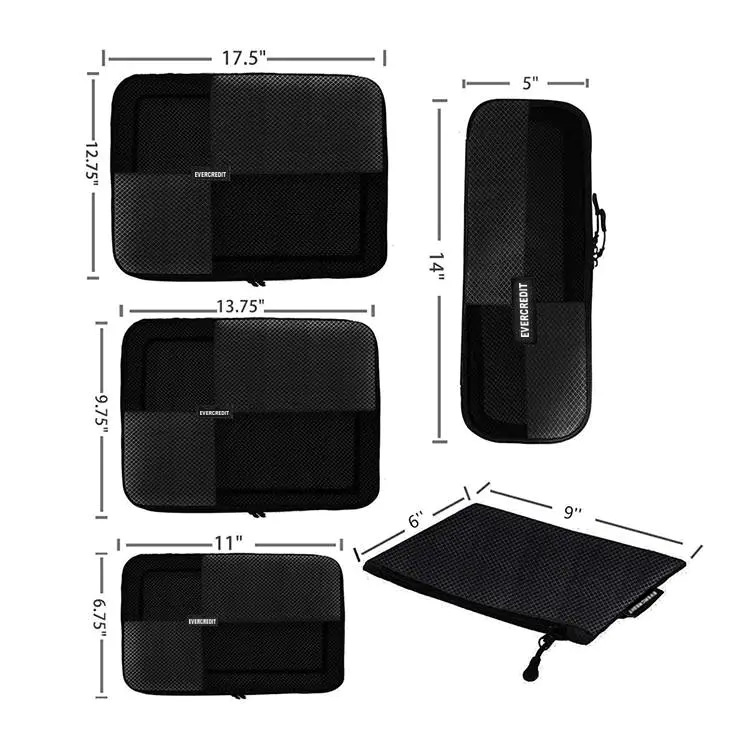 5 Piece Lightweight Packing Cubes