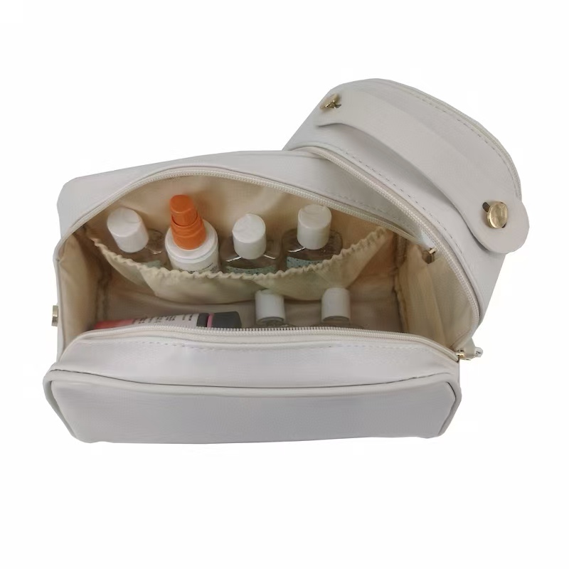 Portable Travel Leather Makeup Toiletry Bag