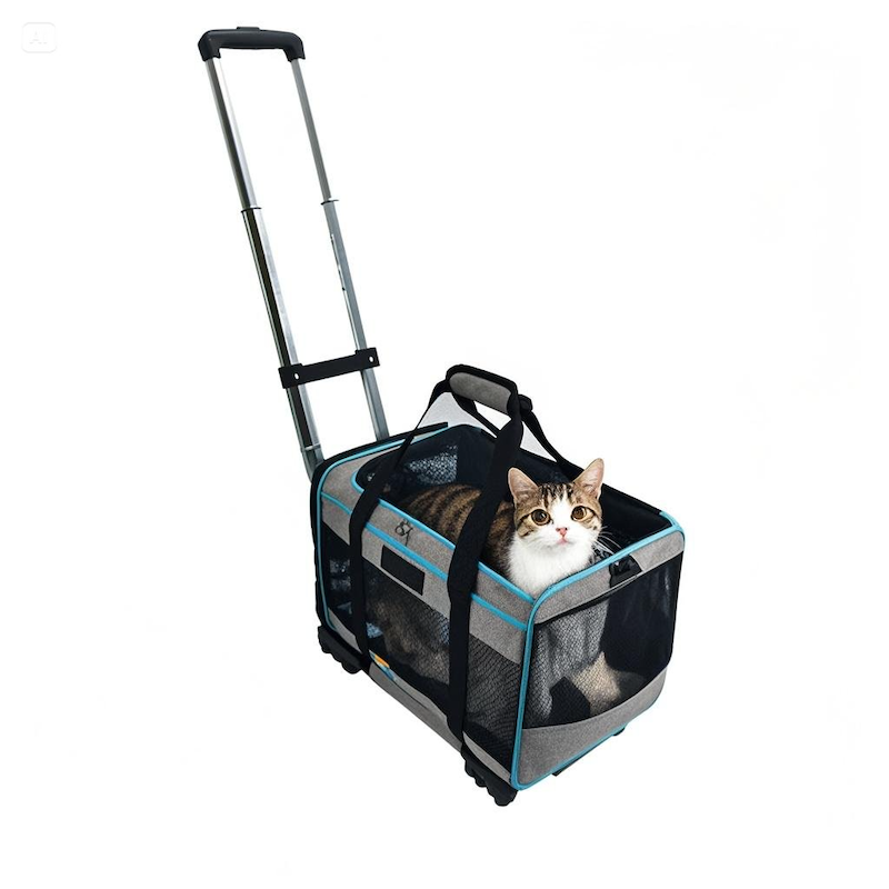 Travel In Style With Your Furry Friend With The Removable, Foldable Pet Trolley Bag!