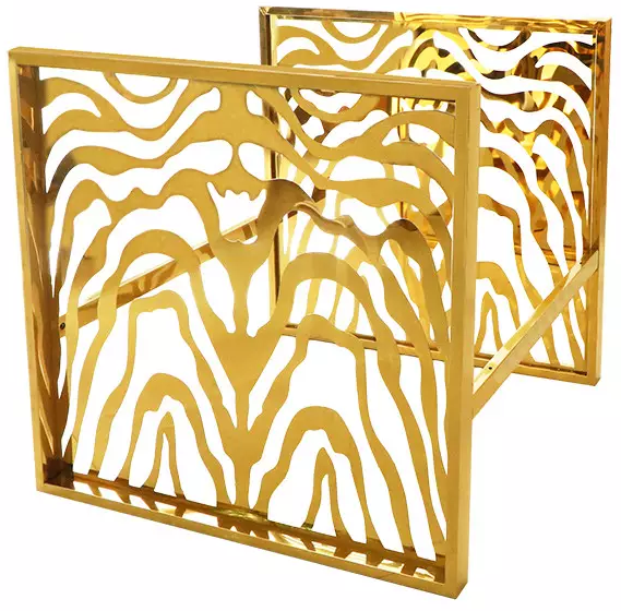 Cadeira de mesa de aço inoxidável ouro OEM estrutura de móveis