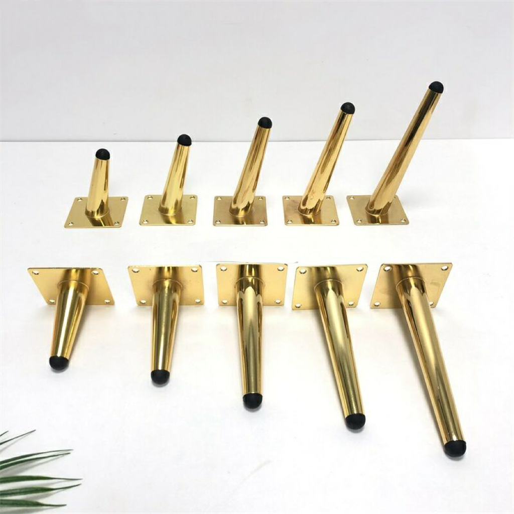 Меблева труба для столу Золоті прямі косі металеві ніжки дивана