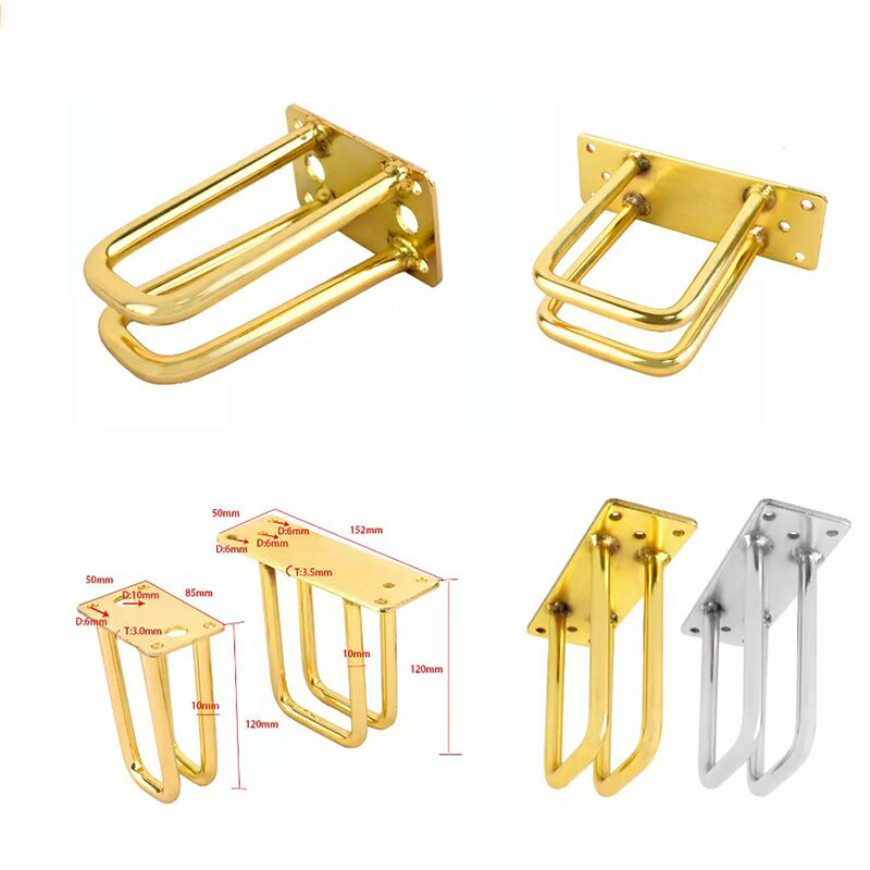 Gold V Shaped Metal Bench Leg For Furniture