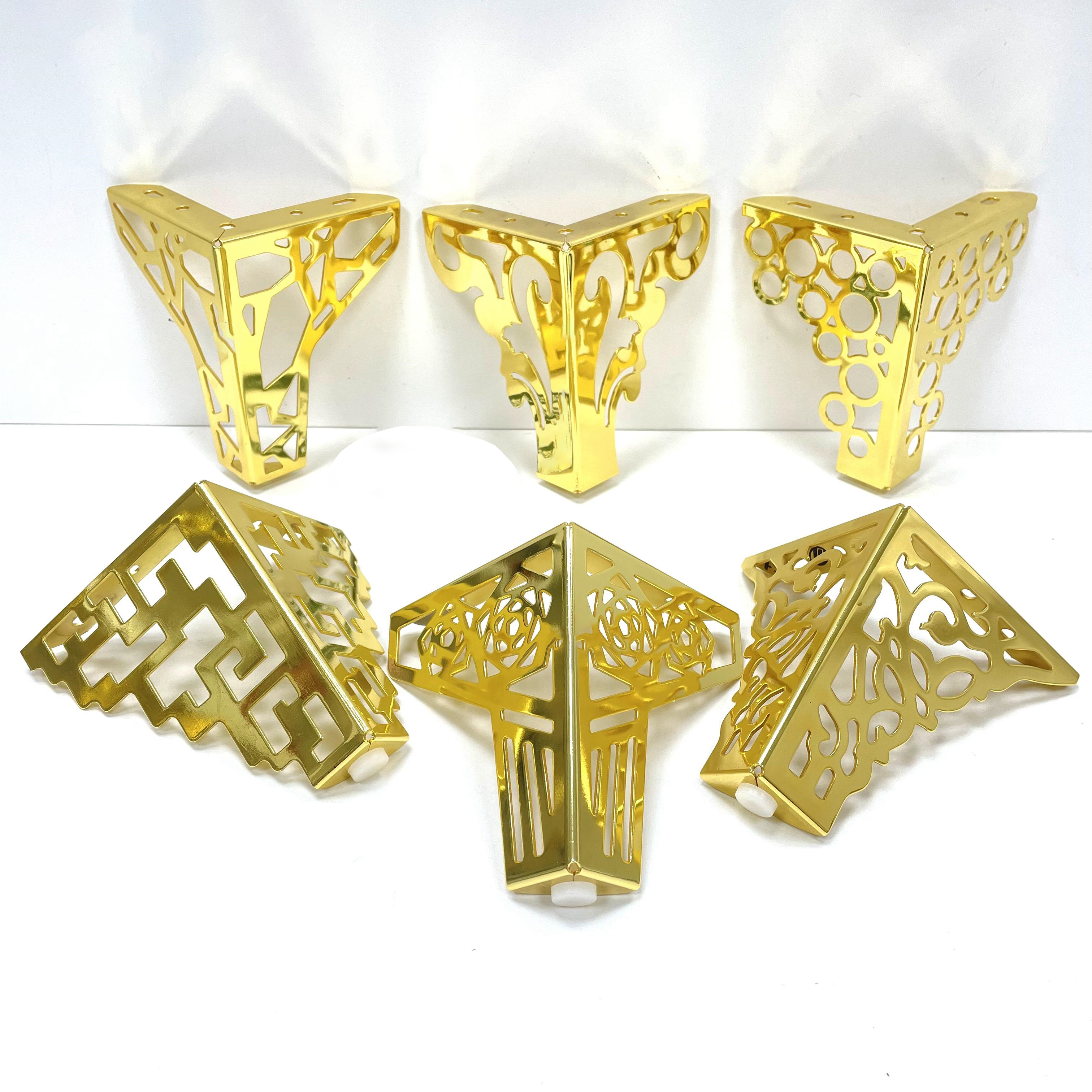 13CM Gold flower hollow furniture legs for sofa cabinet