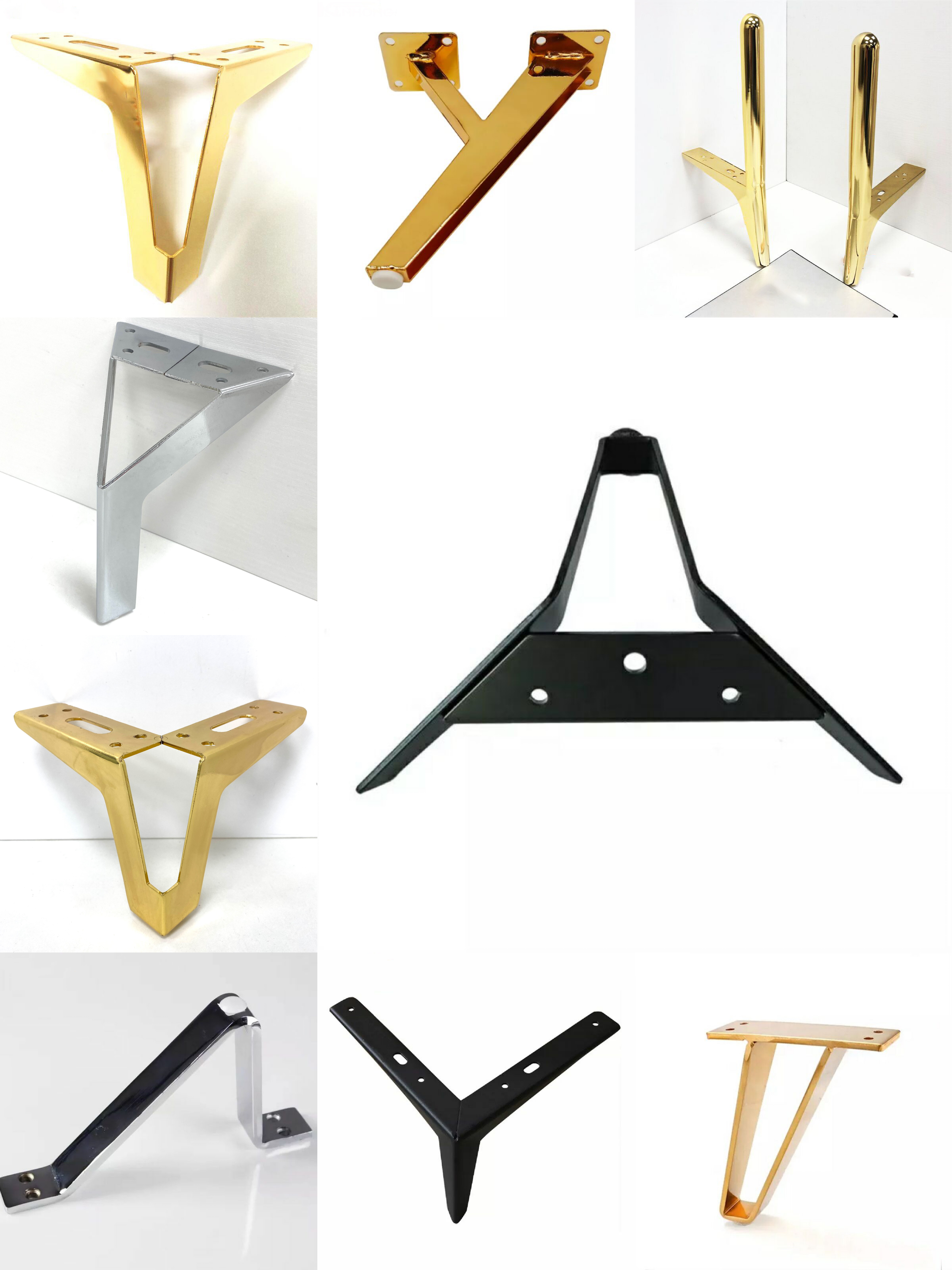 Китай Металл декоративной мебели 6-дюймовый треугольник софы стул ноги, производитель