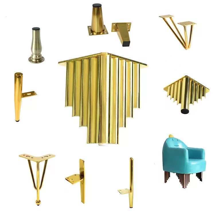 7 Inch Tall Gold Couch Cabinet Legs