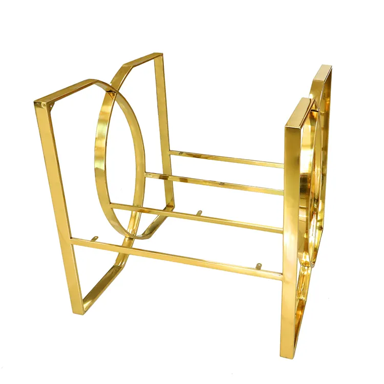 Popular style golden stainless steel sofa chair frame feet for Luxury sofa chair used