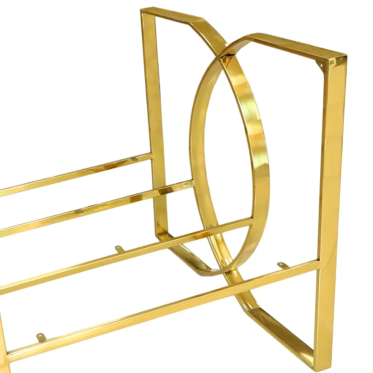 Popular style golden stainless steel sofa chair frame feet for Luxury sofa chair used