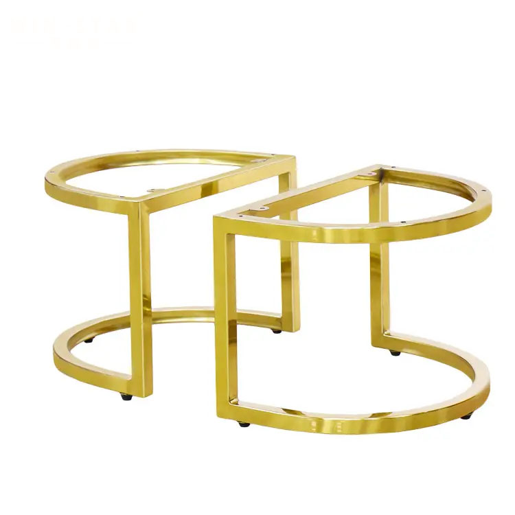 Armação de metal dourado de luxo Perna de móveis em semicírculo suporta estrutura de pés de sofá estrutura de cadeira de pés estrutura de acessórios para móveis