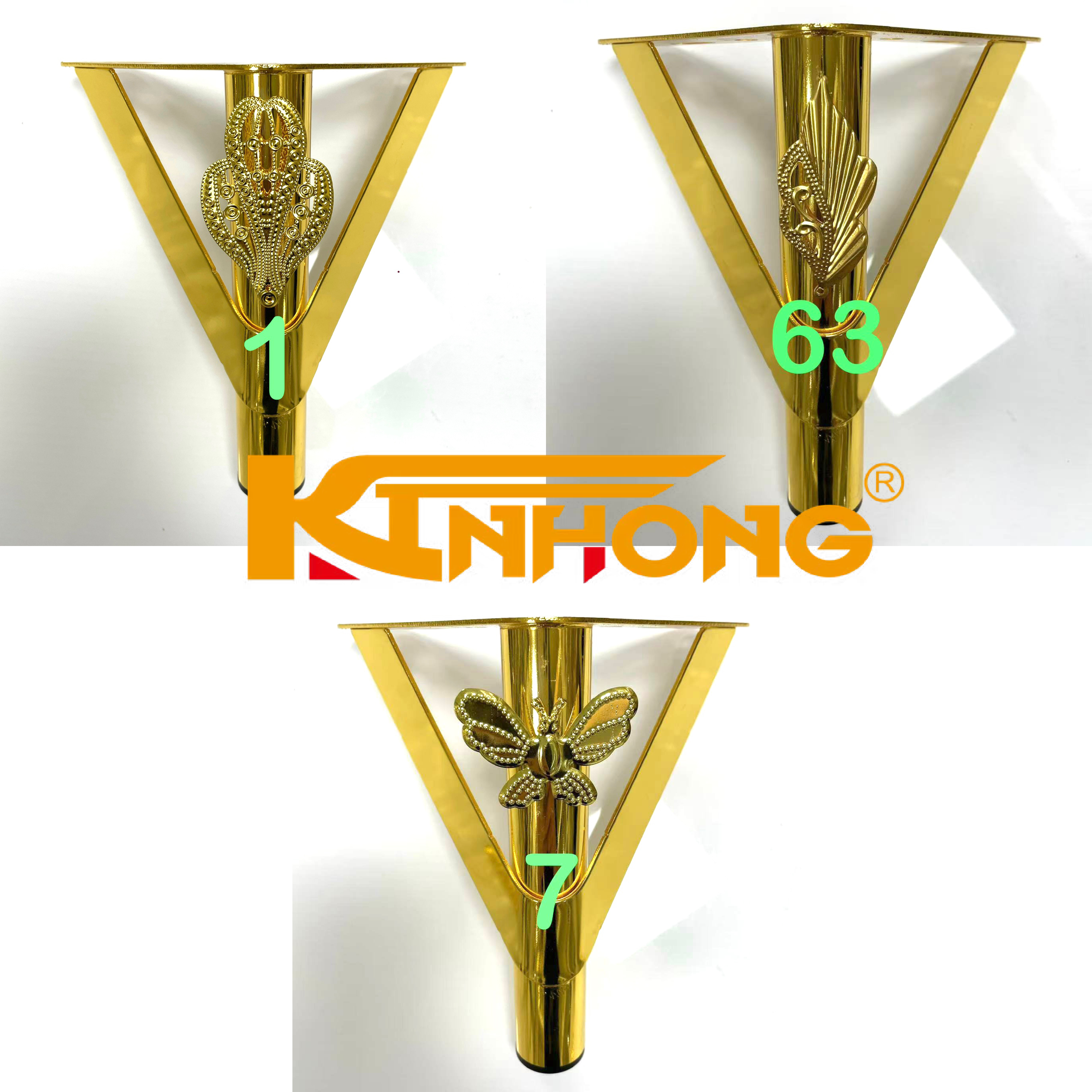 Flower leg iron foot Tukery style legs V shape legs golden furniture legs
