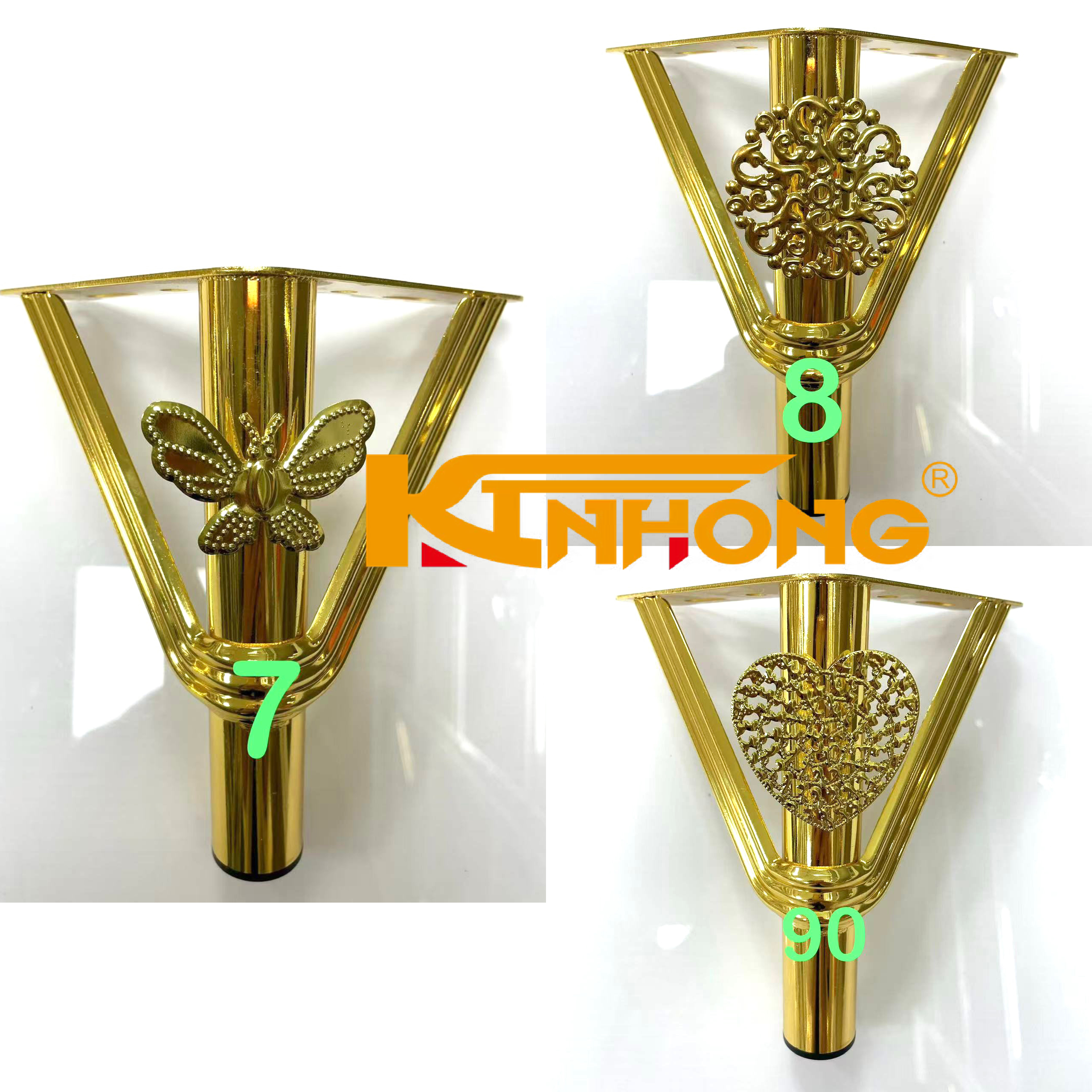 Flower leg iron foot Tukery style legs V shape legs golden furniture legs
