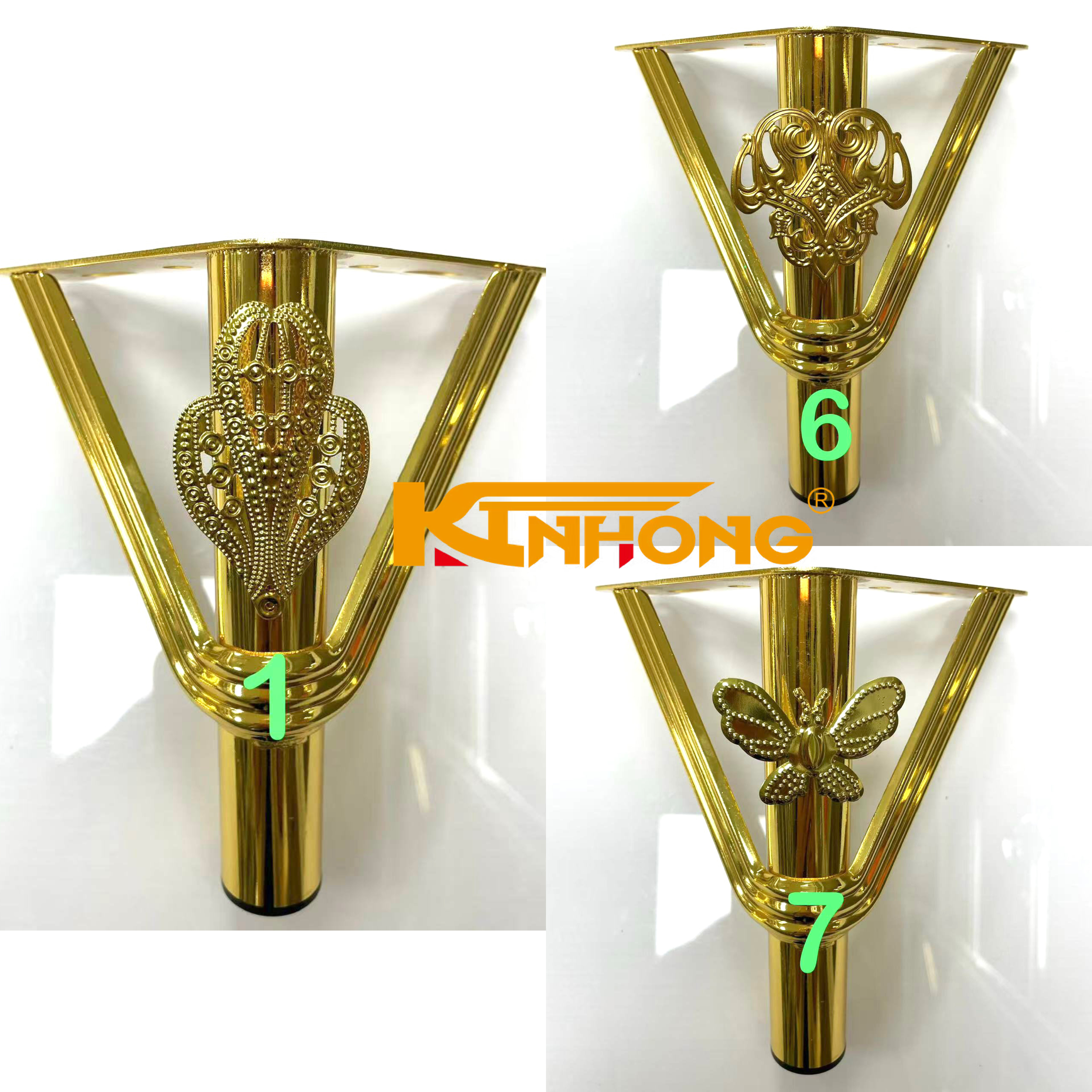 Flower leg iron foot Tukery style legs V shape legs golden furniture legs