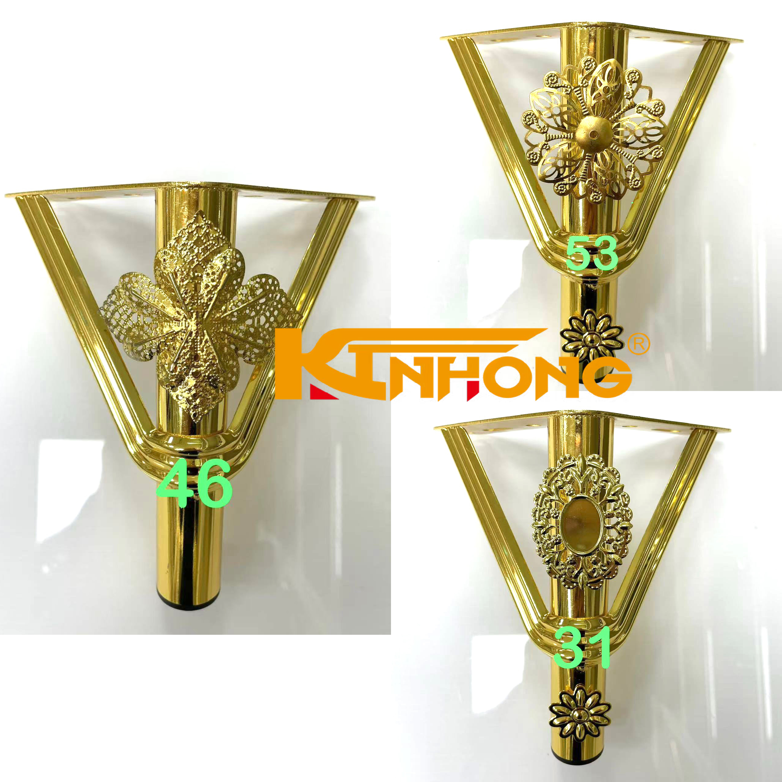 Flower leg iron foot Tukery style legs V shape legs golden furniture legs
