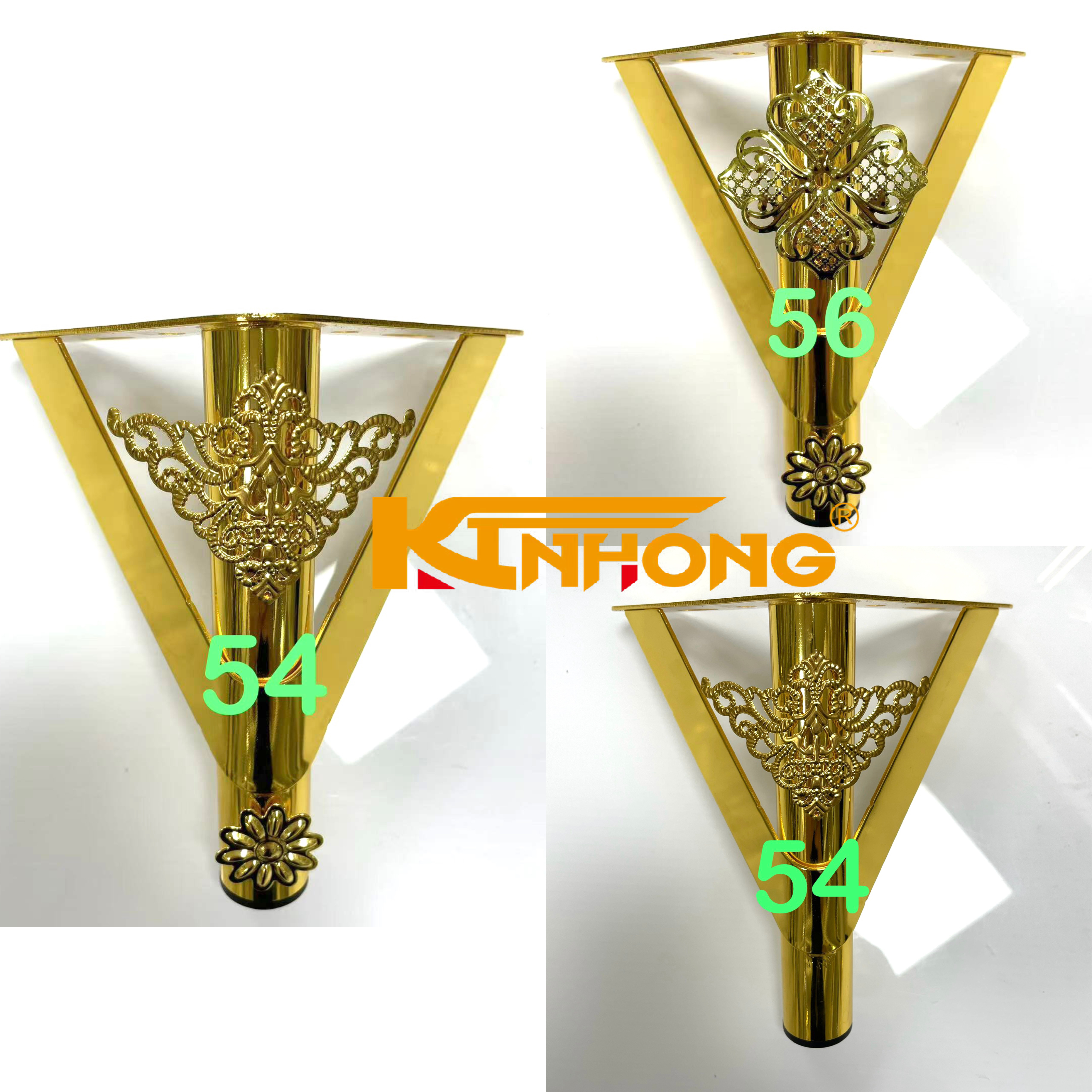 Flower leg iron foot Tukery style legs V shape legs golden furniture legs