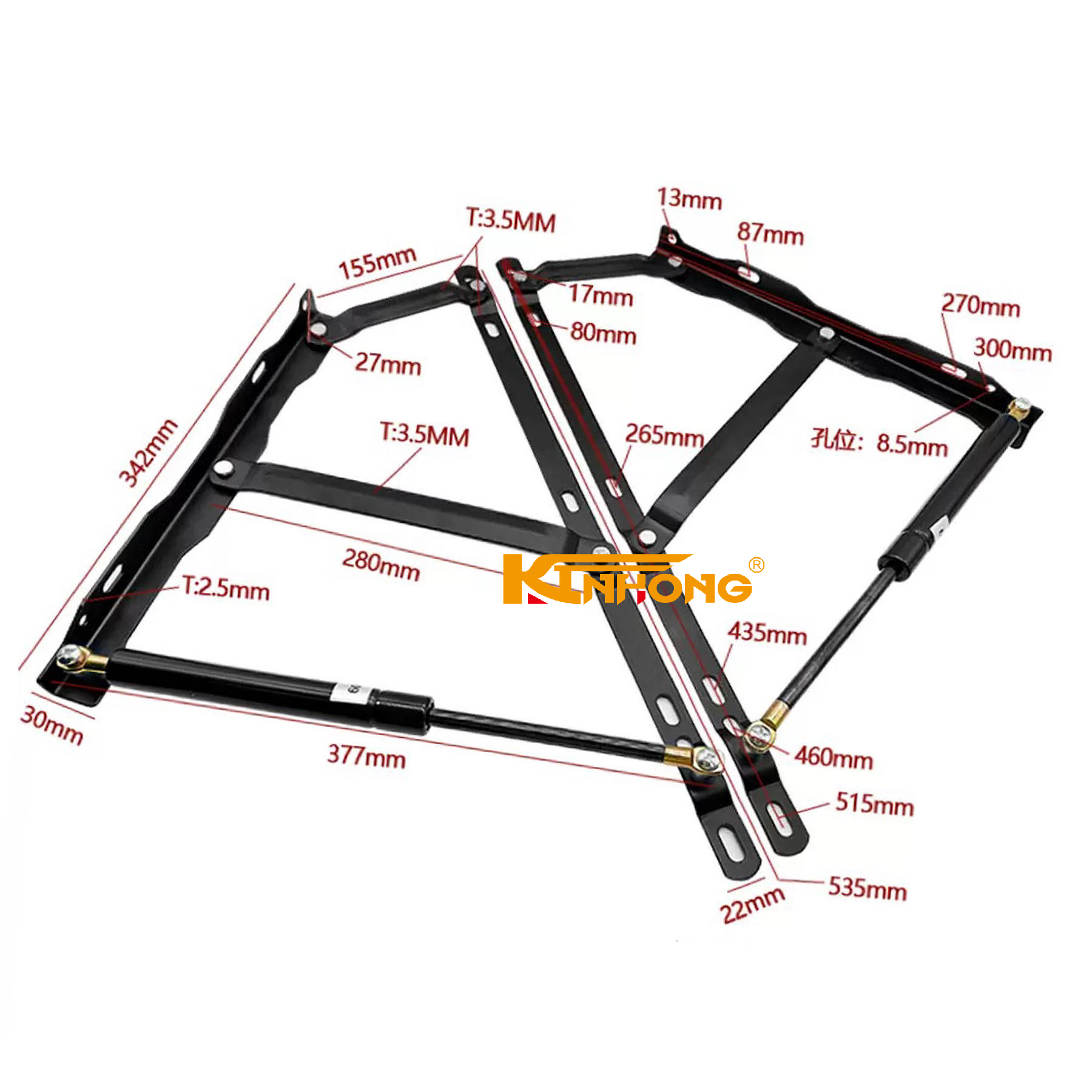 Furniture Space Saving Sofa Bed Lifter Pneumatic Storage Hydraulic With Heavy Duty Gas Spring Bed Lift Mechanism