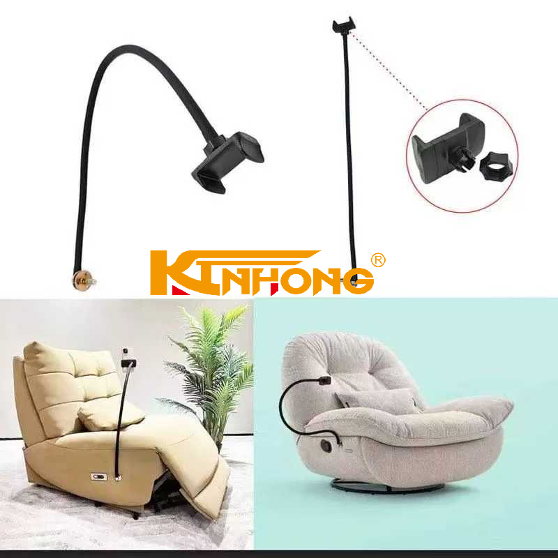 Intelligent Electric Sofa Metal Phone Holder Rod for Electric Sofa 180 Degree Rotation Angle Black Tablet Phone Holder Rod
