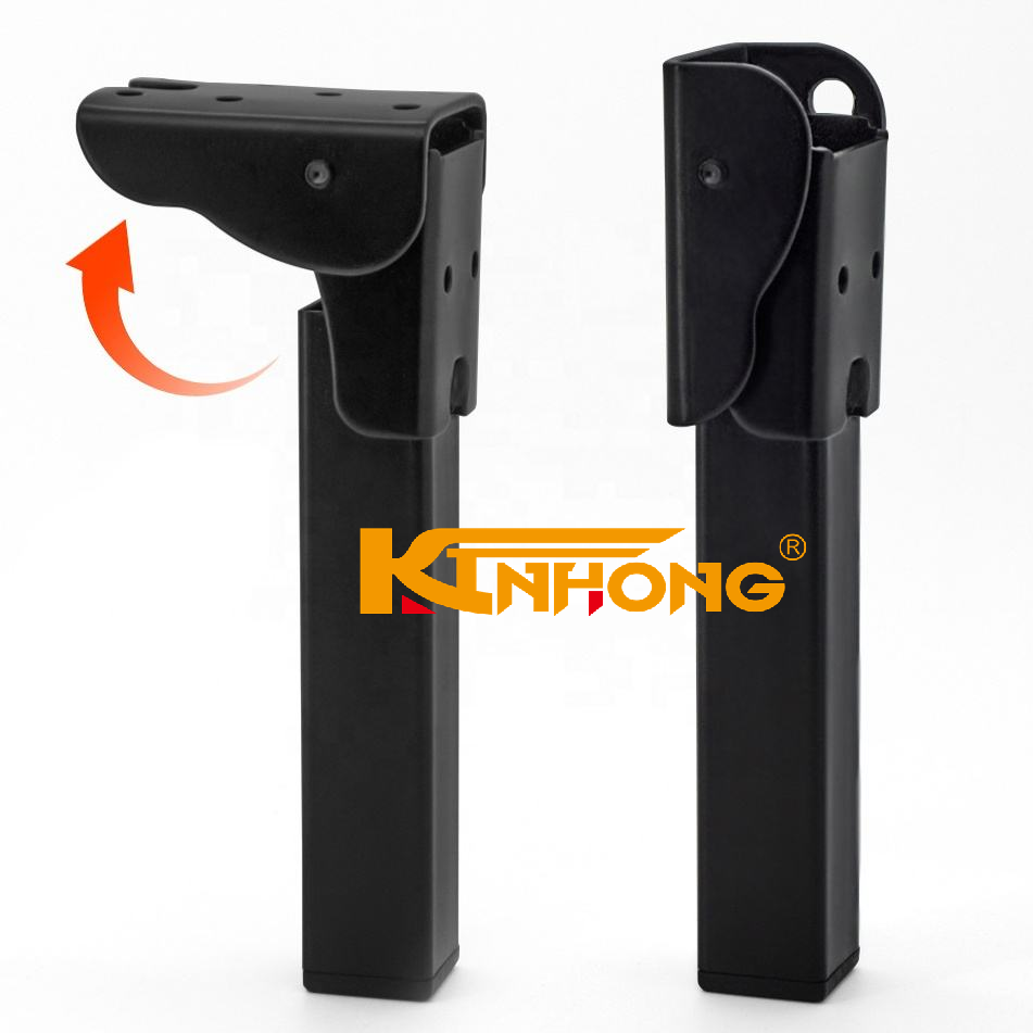 Custom Height Hidden Folding Furniture Table Legs Metal, Metal or Steel Black Sofa Legs for Sofa Iron I Shape Bed/cabinet/sofa