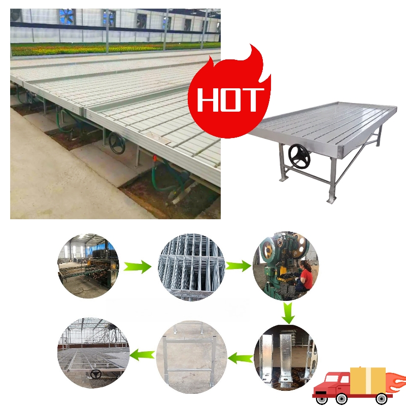 Greenhouse Rolling Benches EBB Tables Agriculture Grow Bed For Plants