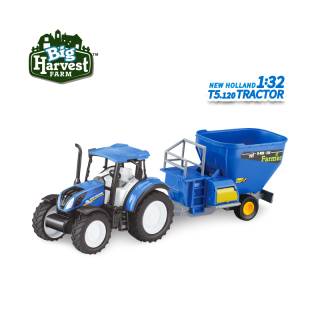 1:32 New Holland T5 gelicentieerde tractor met voermixer
