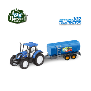 1:32 New Holland T5 gelicentieerde tractor met melkoplegger