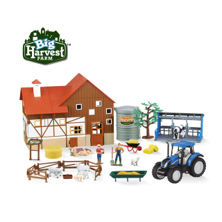 Zestaw Big Farm w skali 1:32 z licencjonowanym ciągnikiem New Holland T5