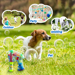 Bubble Fun B/O Transparent Bubble Gun with Light