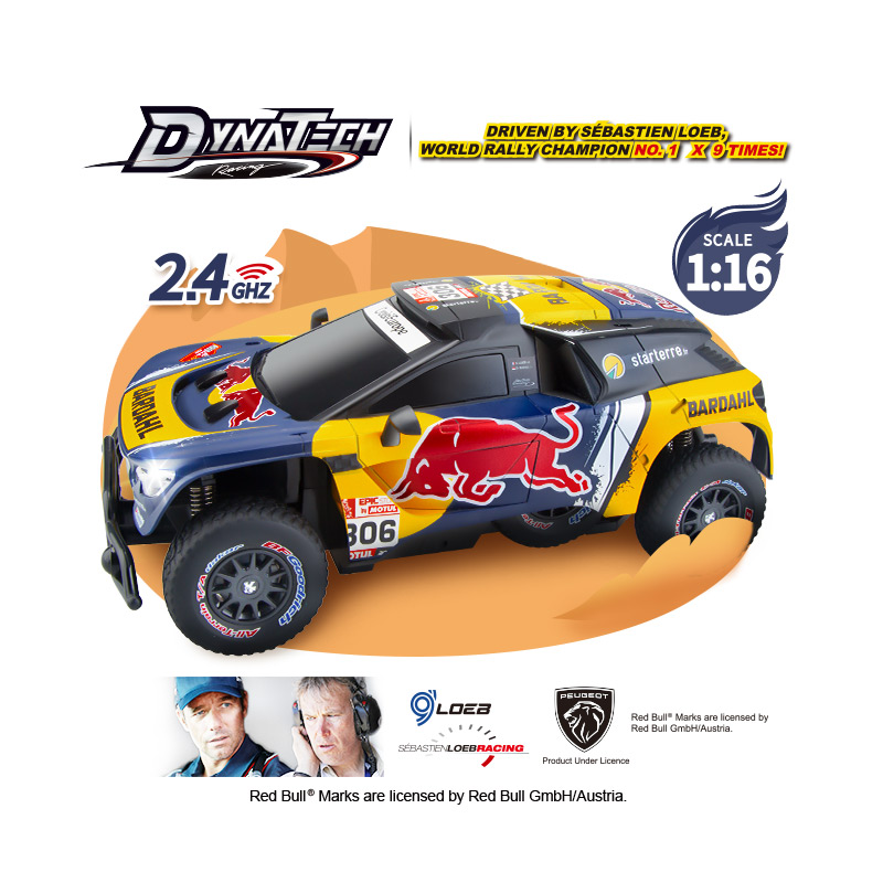 Supply 1:16 2.4Ghz R/C PEUGEOT 3008 DKR LOEB 19 Licensed Car 