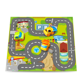 3pcs Mini Car Playset with Playmat