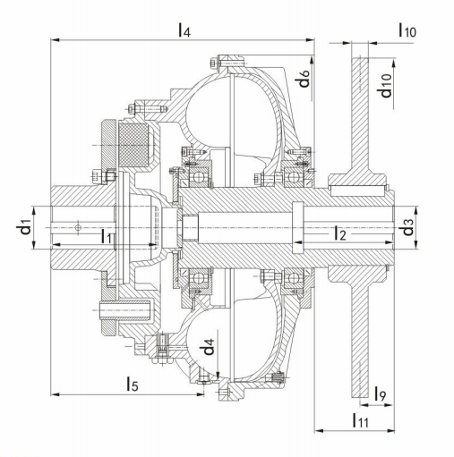 带制动轮或制动盘型液力耦合器
