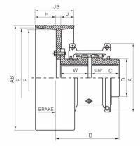 Acoplamento de grade com tambor ou disco de freio