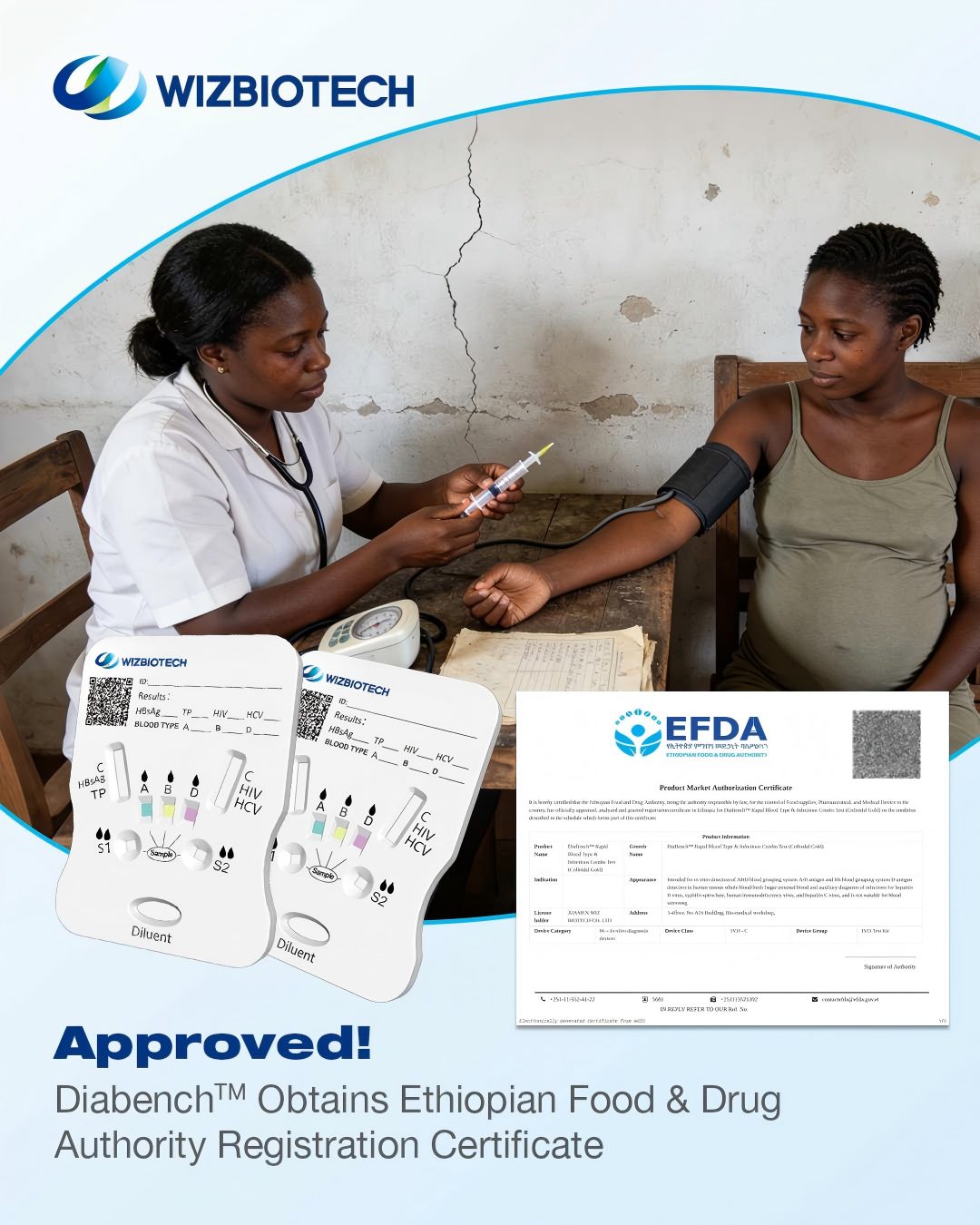 Diabench POCT test card Diabench POCT test card