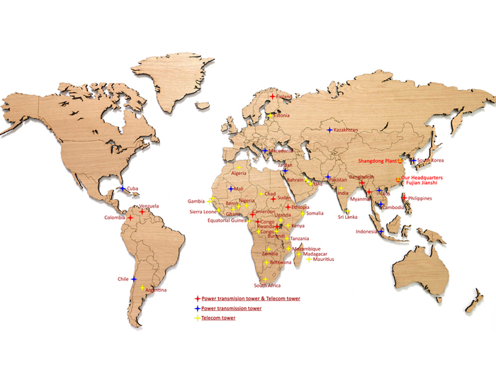 Carte des ventes internationales