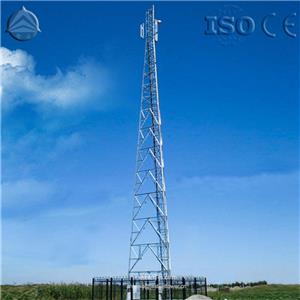 Torre de telecomunicaciones de acero con ángulo de 60 grados y celosía de tres patas