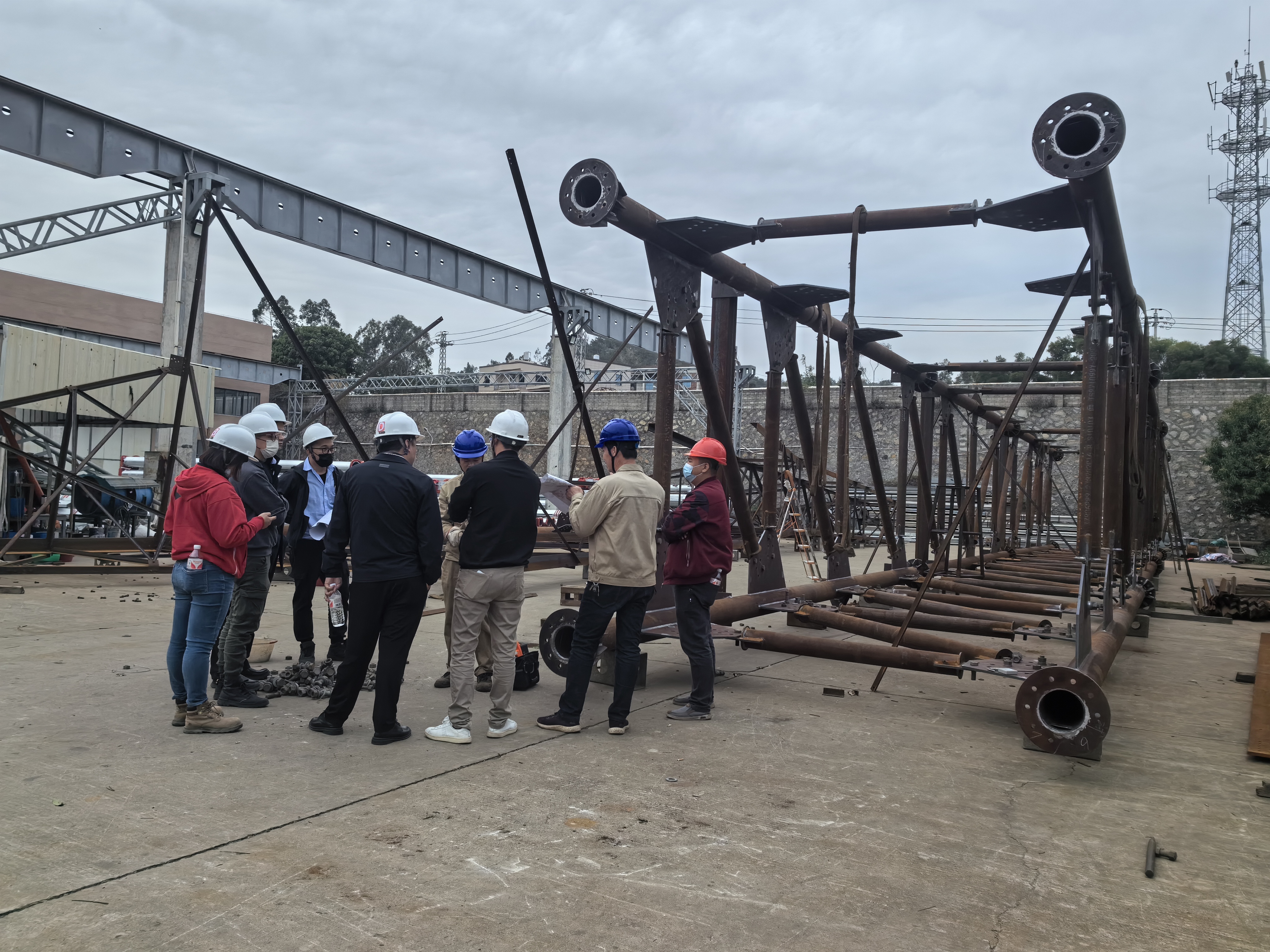 Substation steel structure prototype tower inspection