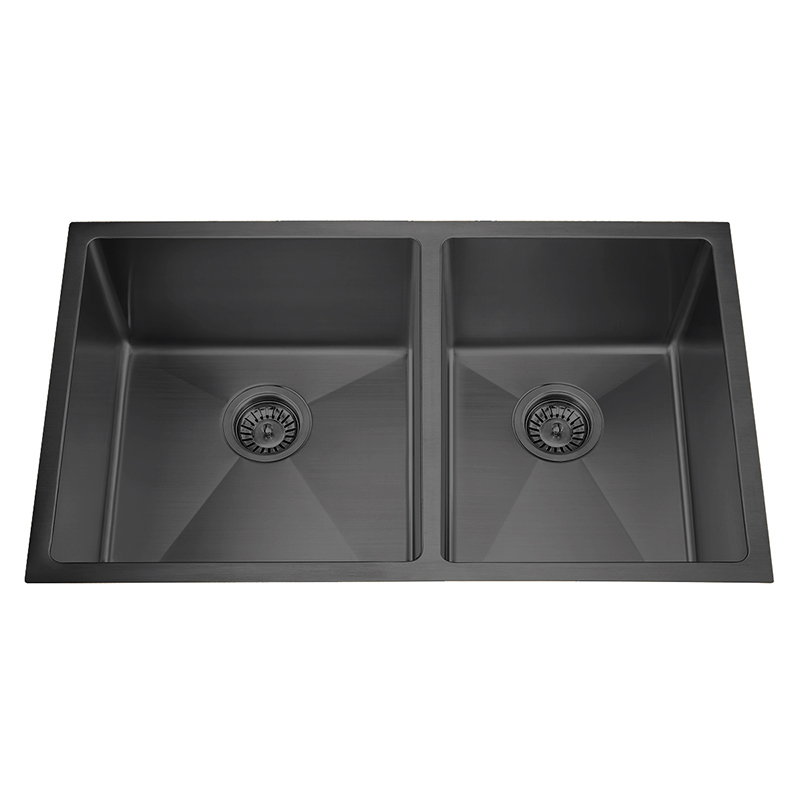 black stainless undermount sink