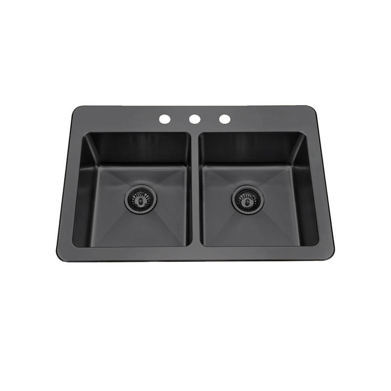 R20 drainline stainless steel double bowl kitchen sink