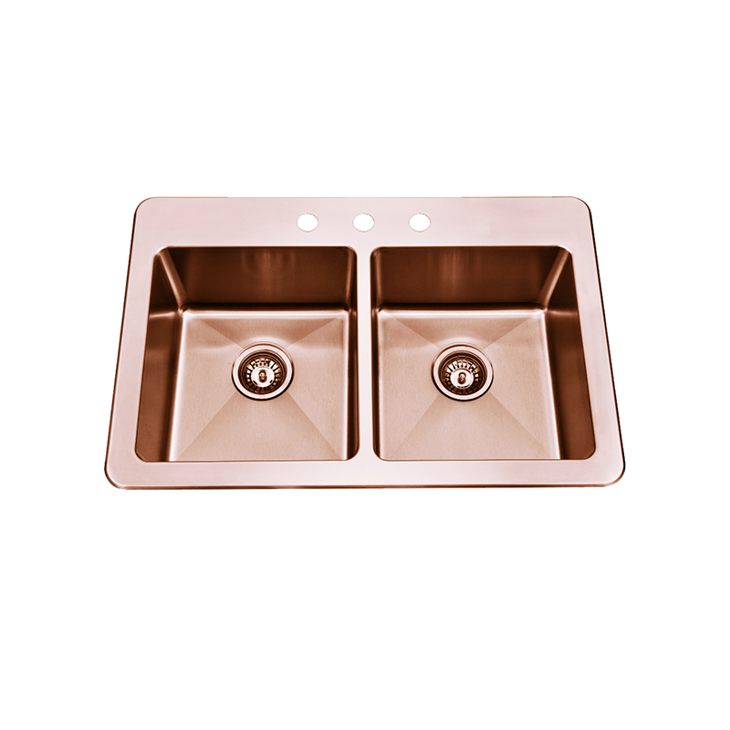 R20 drainline stainless steel double bowl kitchen sink