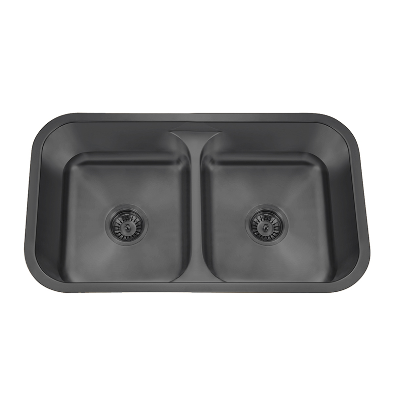 black undermount double kitchen sink