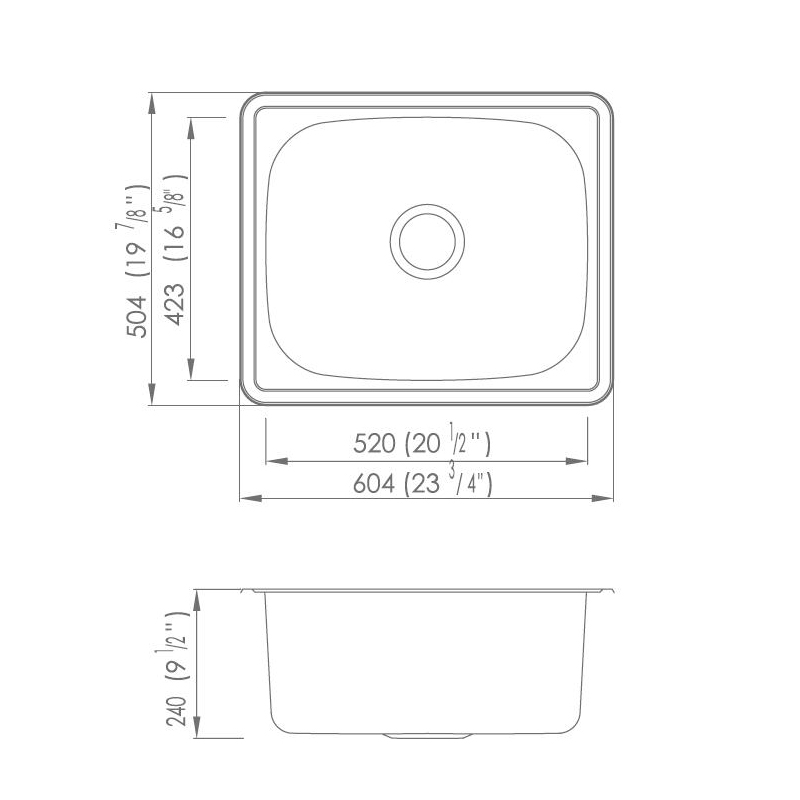 top mount bar sink