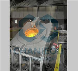 Horno basculante de olla de crisol de 1 tonelada para fundición de aluminio