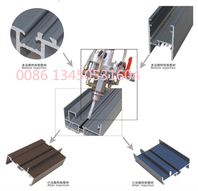 دستگاه تزریق پلی اورتان سد حرارتی برای پروفیل آلومینیوم