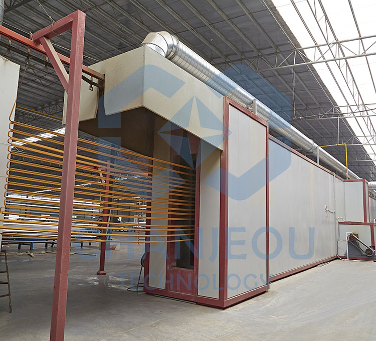 horizontal powder spraying line