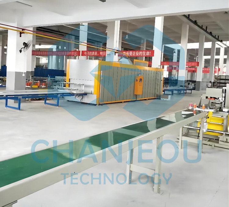 horizontal powder spraying machine