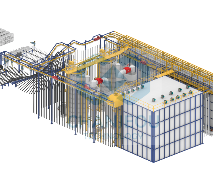 vertical powder spraying machine