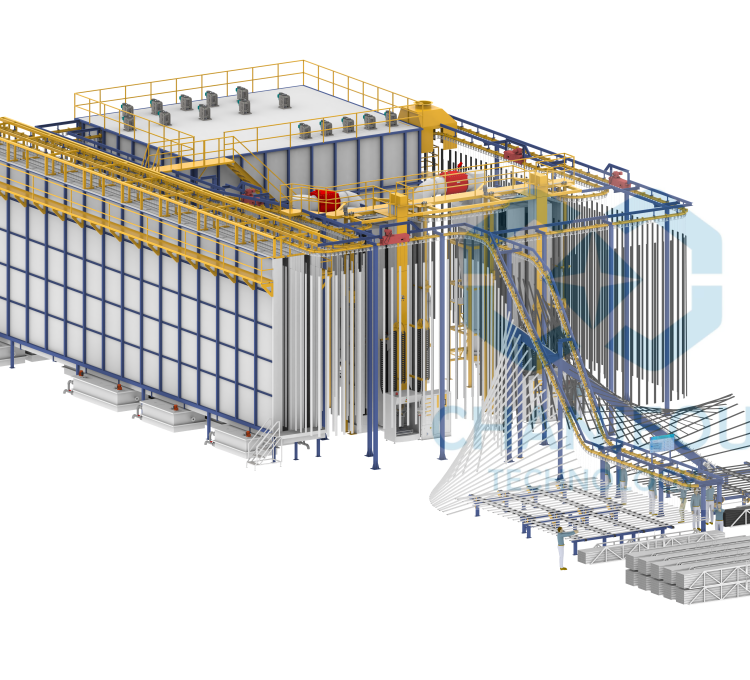 vertical powder spraying machine