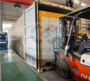 Disapatch wood grain pattern heat transfer machine to Dubai of UAE