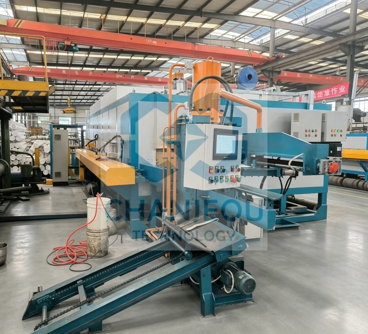 Dispatch 6inch 1450T Multiple aluminum billet heating furnace with hot shear to Egypt