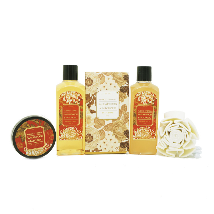 Floral Story Sandalwood Bubble Bath Shower Gift Set