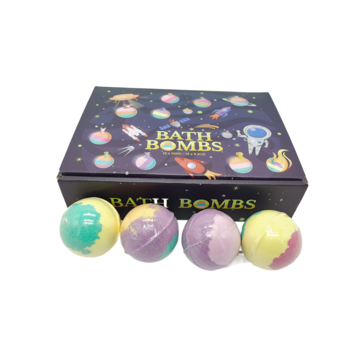 Bombe de bain surprise biologique Bombe de douche colorée à la vanille