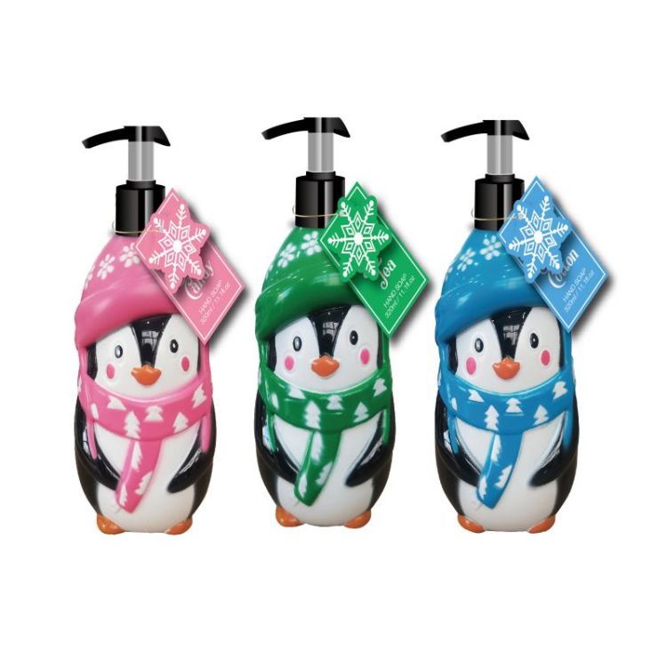 Savon pour les mains au parfum de glaçage de pingouin de Noël